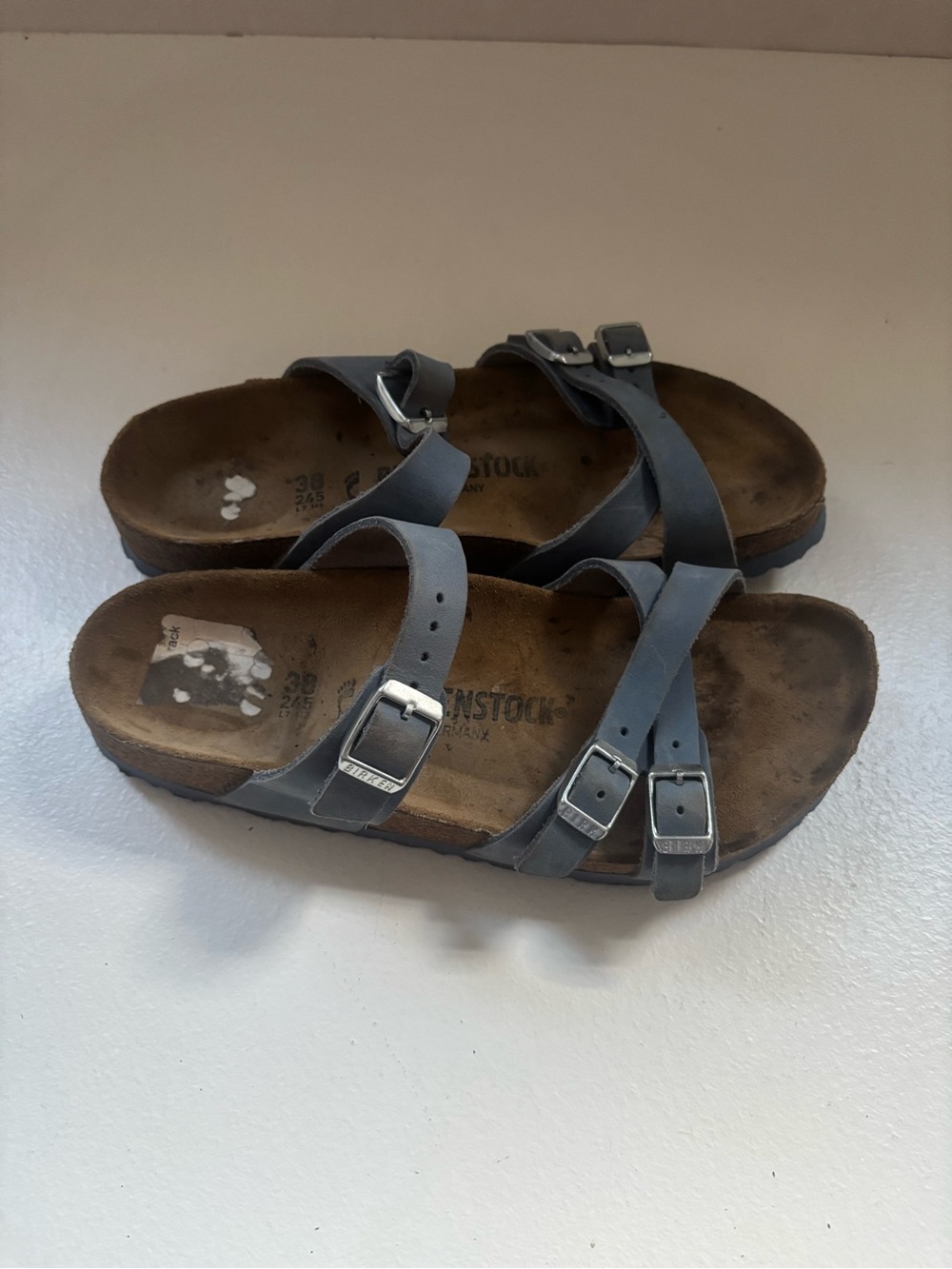 Birkenstock Women’s Franca Leather Sandals - Dusty Blue 38 L7 - Picture 5 of 8